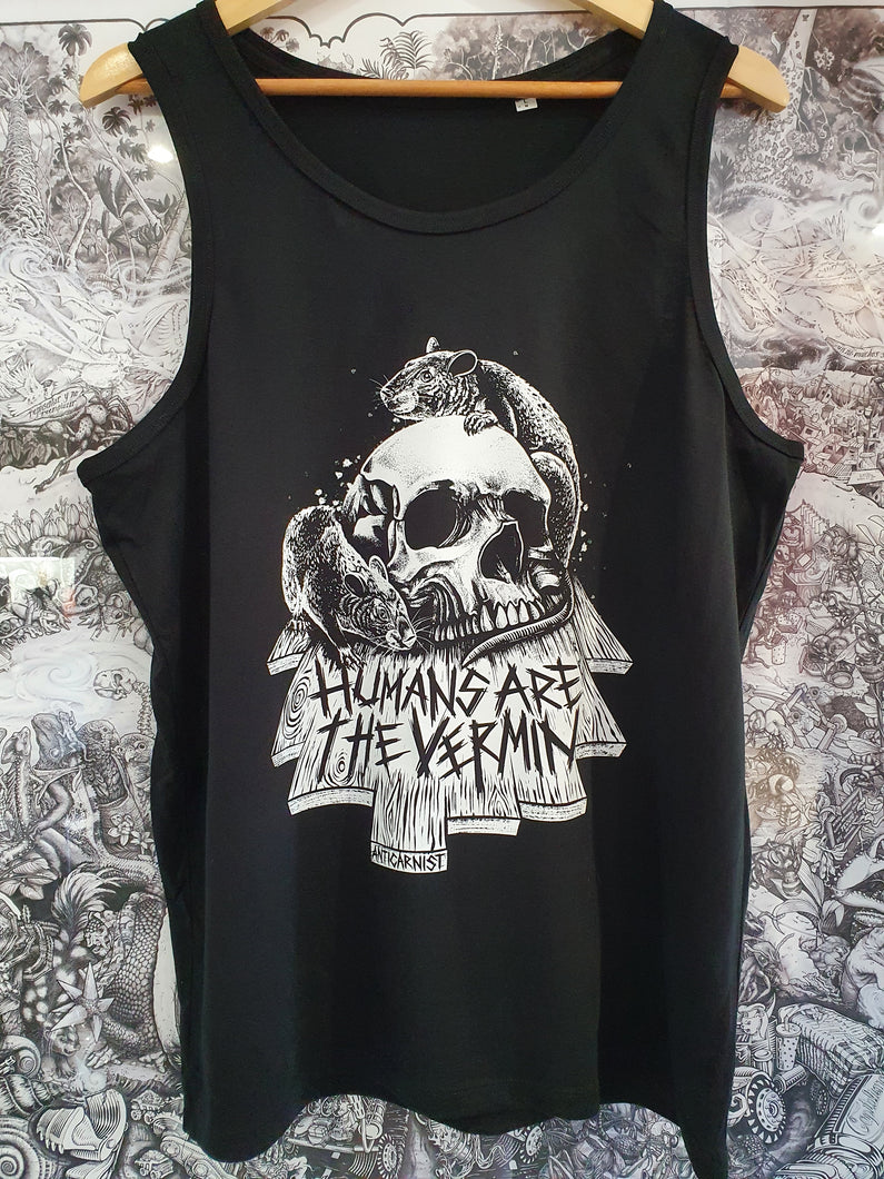 Men's 'Humans Are The Vermin' Vegan Tank (M Only)