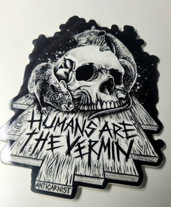 NEW 'Humans Are The Vermin (Rats) Vinyl Sticker