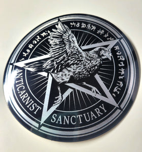 NEW 'Anticarnist Sanctuary' Brushed Metal Vinyl Sticker