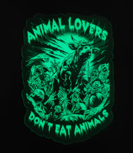 NEW 'Animal Lovers Don't Eat Animals' Glow in The Dark Vinyl Sticker