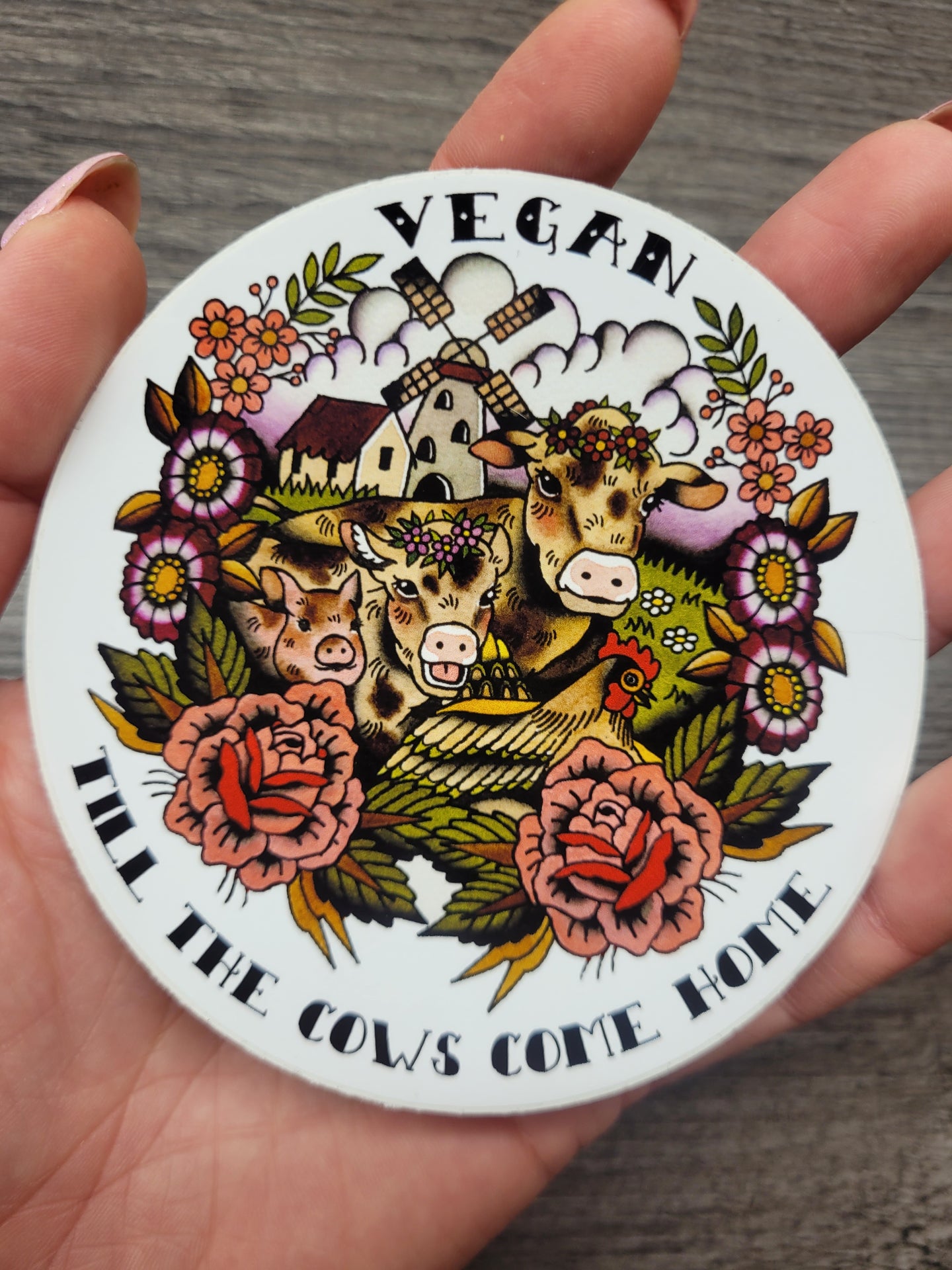 'Vegan Till The Cows Come Home' Vinyl Sticker