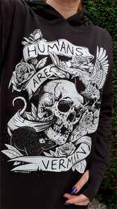 LIMITED EDITION! 'Humans Are the Vermin' Luxurious Hoodie Dress (Large Sizes Only)