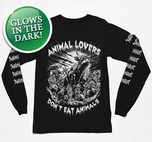 GLOW IN THE DARK 'Animal Lovers Don't Eat Animals' Unisex Long Sleeve T-Shirt
