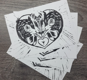 'Chicken Hearts' Linocut Print