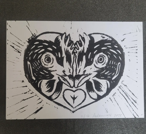 'Chicken Hearts' Linocut Print