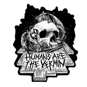 'Humans Are The Vermin (Rats) Vinyl Sticker