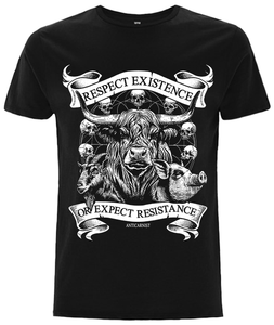 'Respect Existence or Expect Resistance' Unisex Vegan T-Shirt