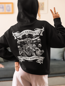 NEW! 'Respect Existence or Expect Resistance' Vegan Zip-up Hoodie