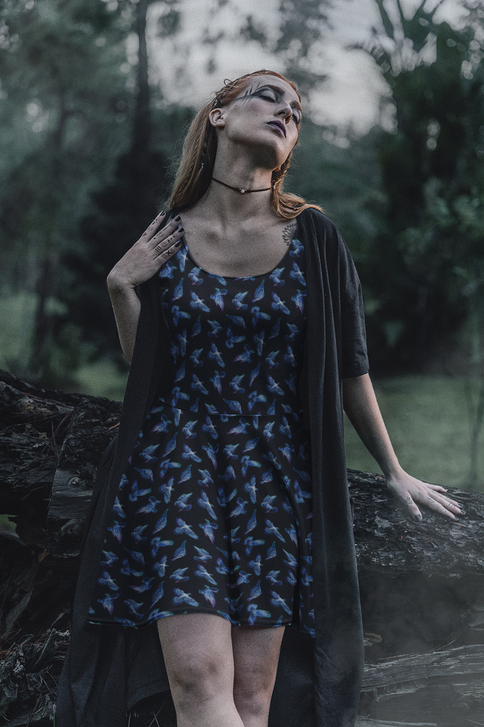 'Pigeon Chic' Skater Dress