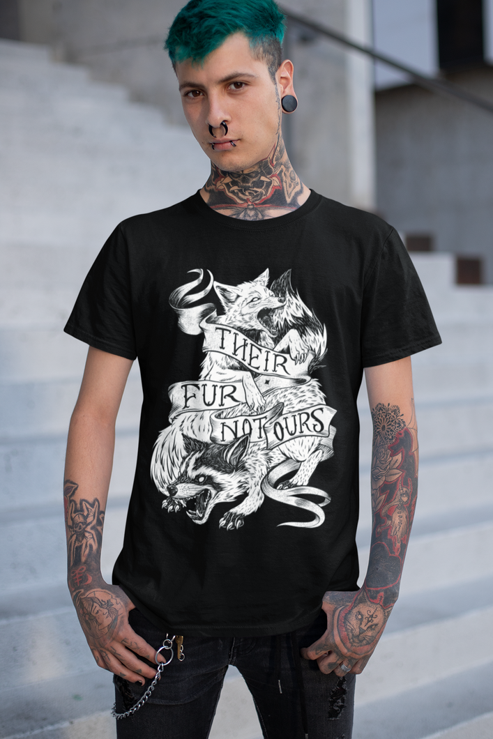 'Their Fur Not Ours' Unisex Organic Vegan T-Shirt