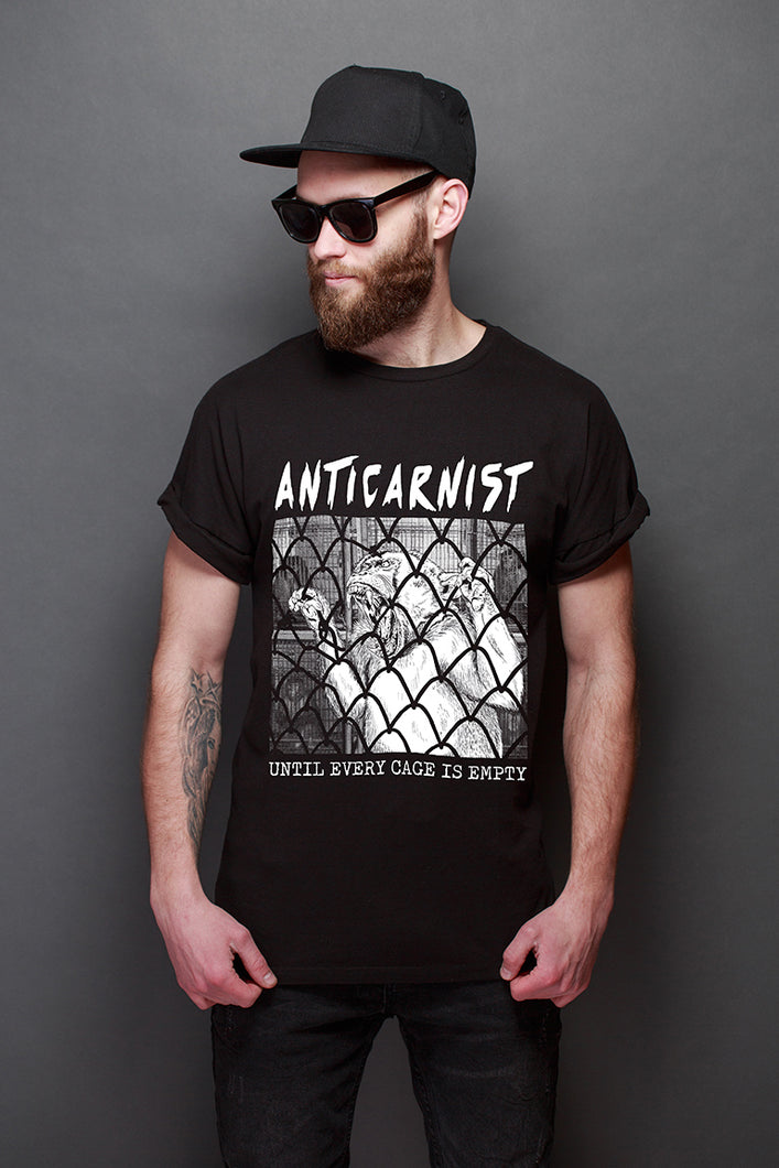 'Until Every Cage is Empty' Unisex Vegan T-shirt