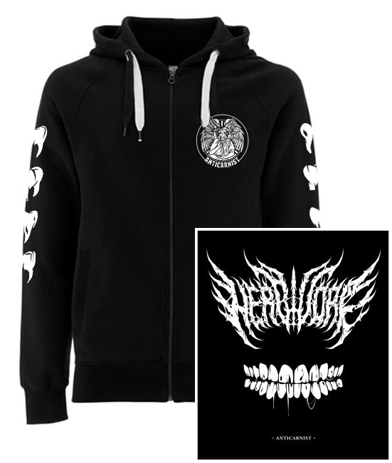 'Herbivore' Vegan Zip-up Hoodie
