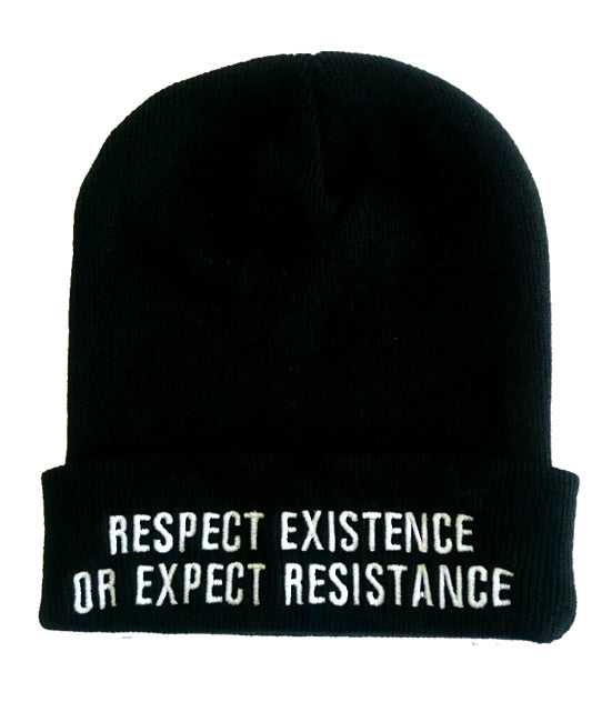Respect Existence or Expect Resistance Cuffed Beanie